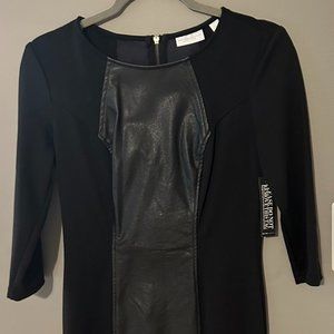 New York & Company - Black faux leather panel dress BRAND NEW